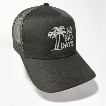 NO BAD DAYS® Cotton Twill Five Panel Pro-Style Mesh Cap - Charcoal Trucker Hat